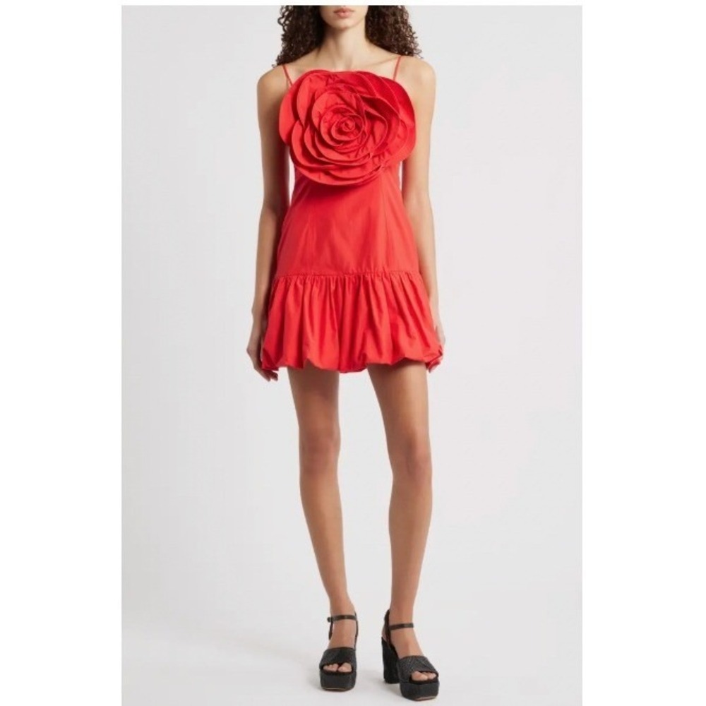Farm Rio Red Balloon 3D Floral Mini Dress | Size M - Picture 8 of 12